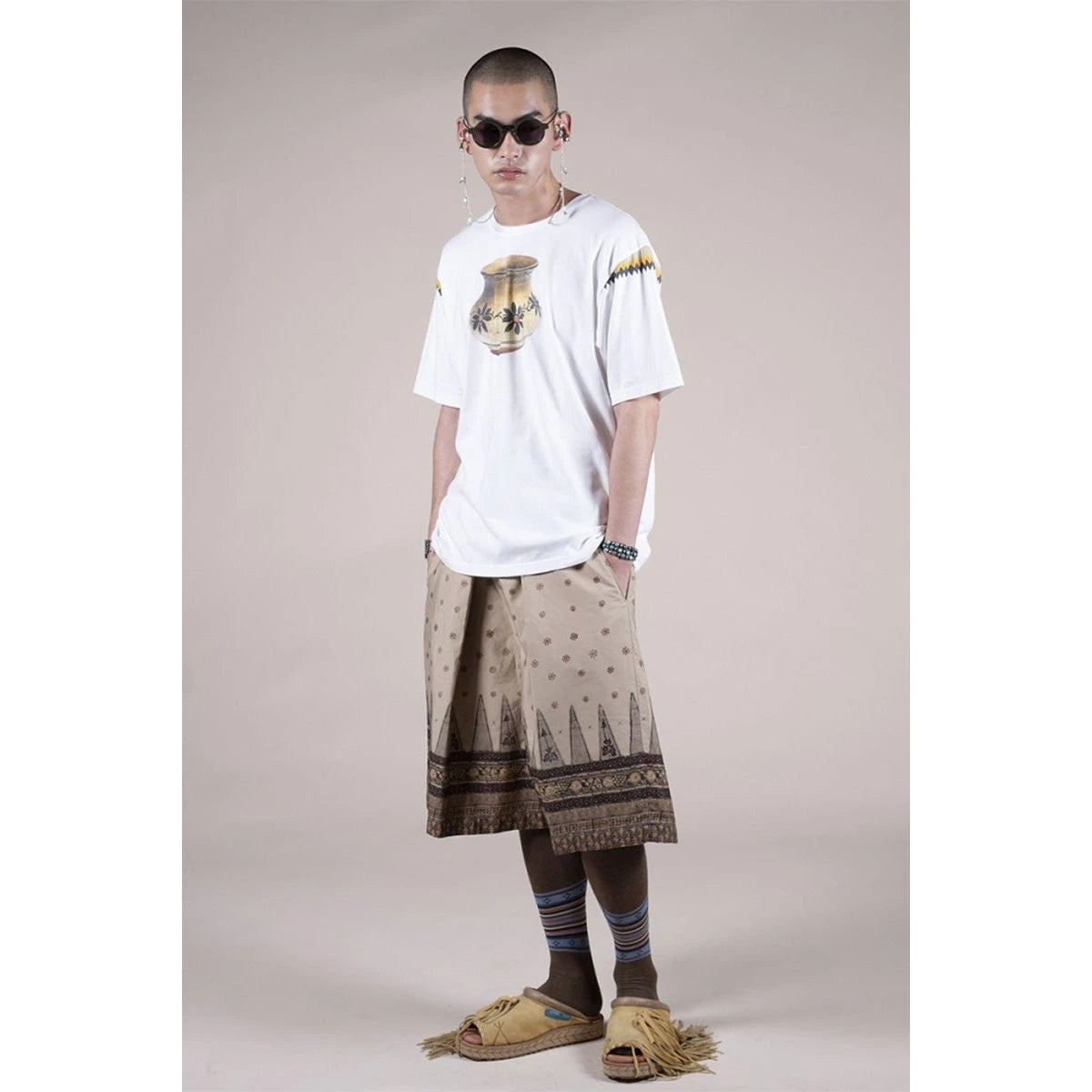 Kapital 40/2 Combed Weather, Chintz Pattern, Easy Rice Jorts