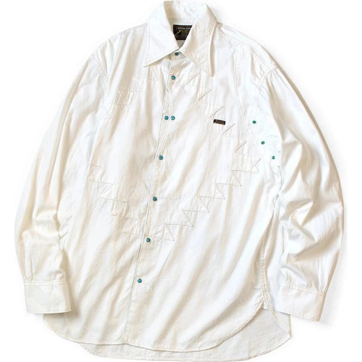 Kapital 5.5oz White Denim Thunderbird Husky Western Shirt