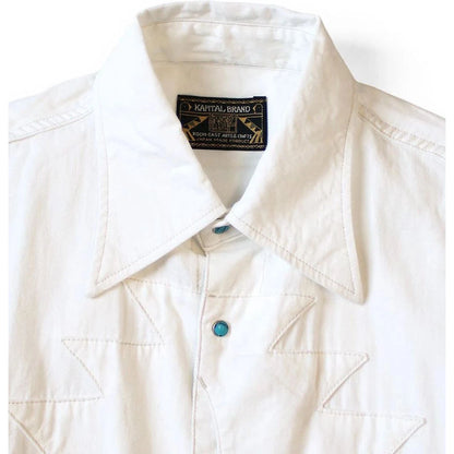 Kapital 5.5oz White Denim Thunderbird Husky Western Shirt