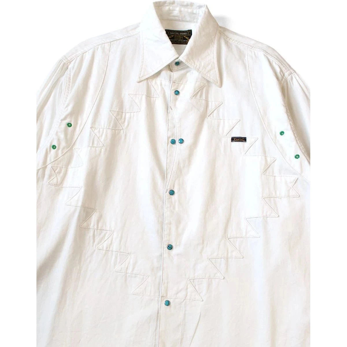 Kapital 5.5oz White Denim Thunderbird Husky Western Shirt