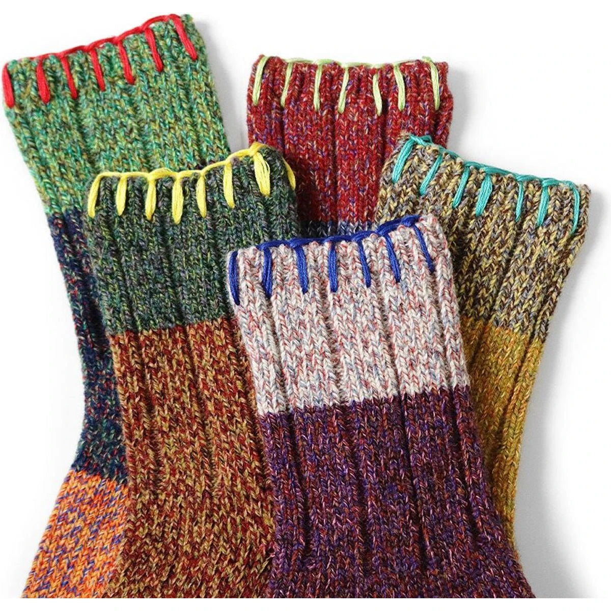 Kapital 56 Wool Van Gogh Wooden Hobo Stitched Socks