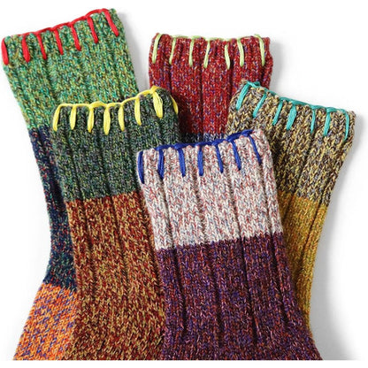 Kapital 56 Wool Van Gogh Wooden Hobo Stitched Socks