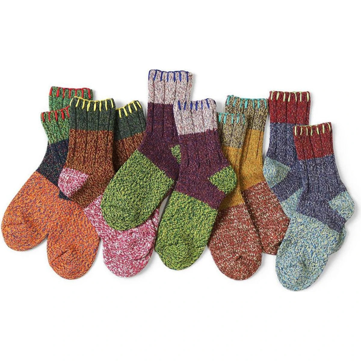 Kapital 56 Wool Van Gogh Wooden Hobo Stitched Socks