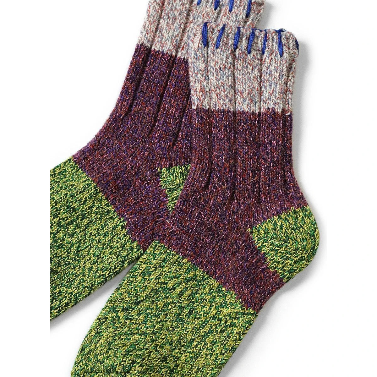 Kapital 56 Wool Van Gogh Wooden Hobo Stitched Socks