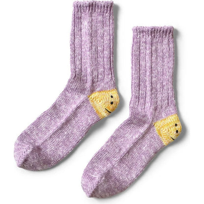 Kapital 56pc 3x1 Rib Rainbowy Happy Heel Socks