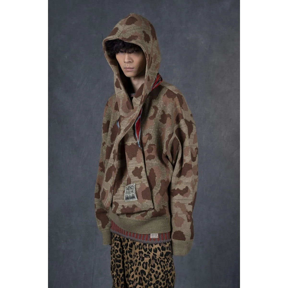 Kapital 5G Camouflage Knit Kesa Hooded Sweater
