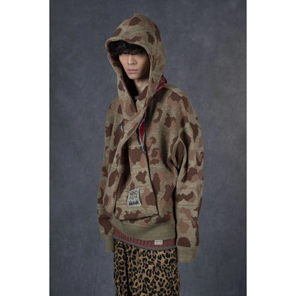 Kapital 5G Camouflage Knit Kesa Hooded Sweater