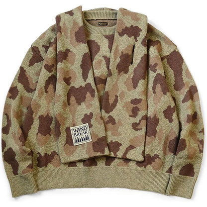 Kapital 5G Camouflage Knit Kesa Hooded Sweater
