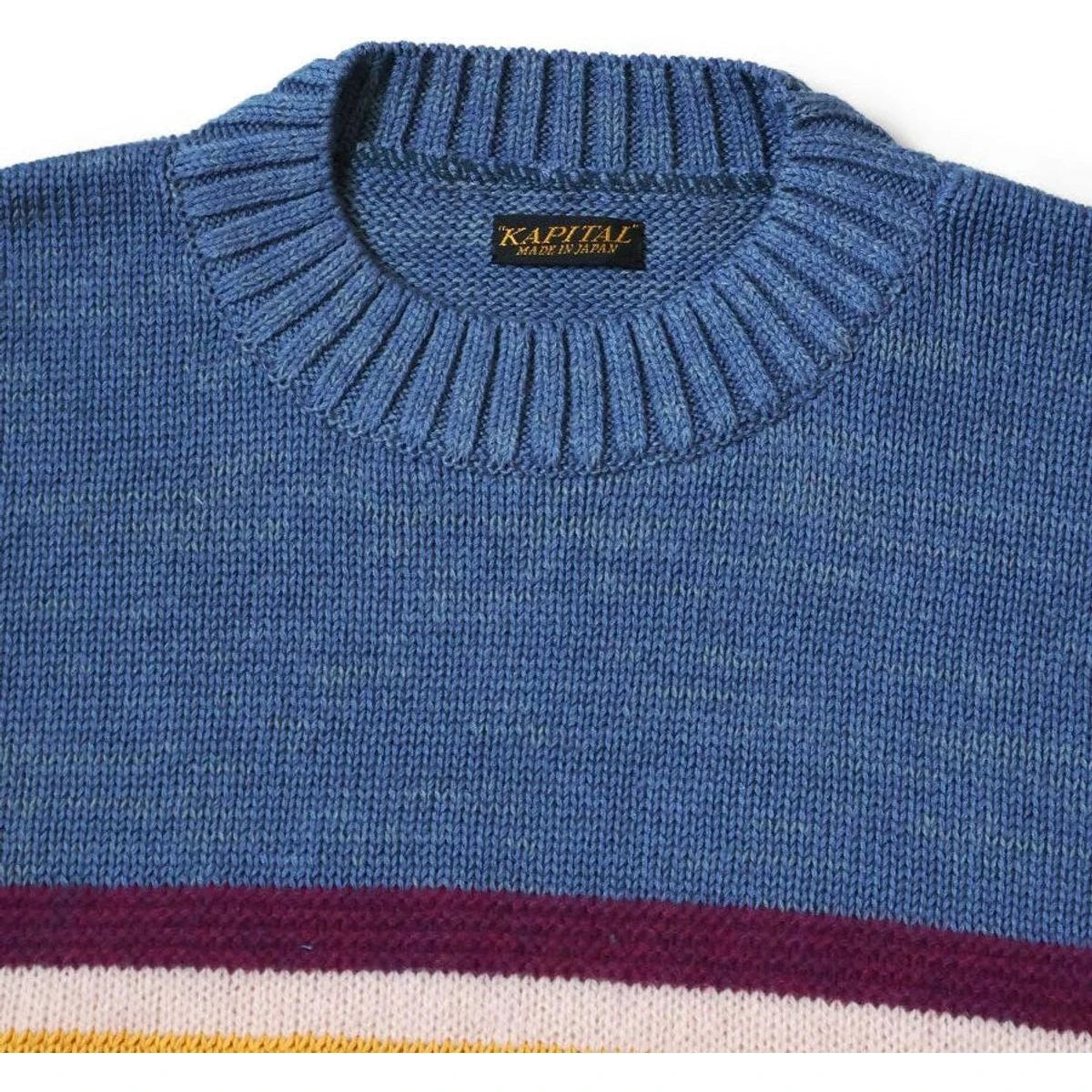 Kapital 5G Cotton Knit Moonbow Peckish Rainbowy Crew Sweater