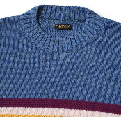 Kapital 5G Cotton Knit Moonbow Peckish Rainbowy Crew Sweater
