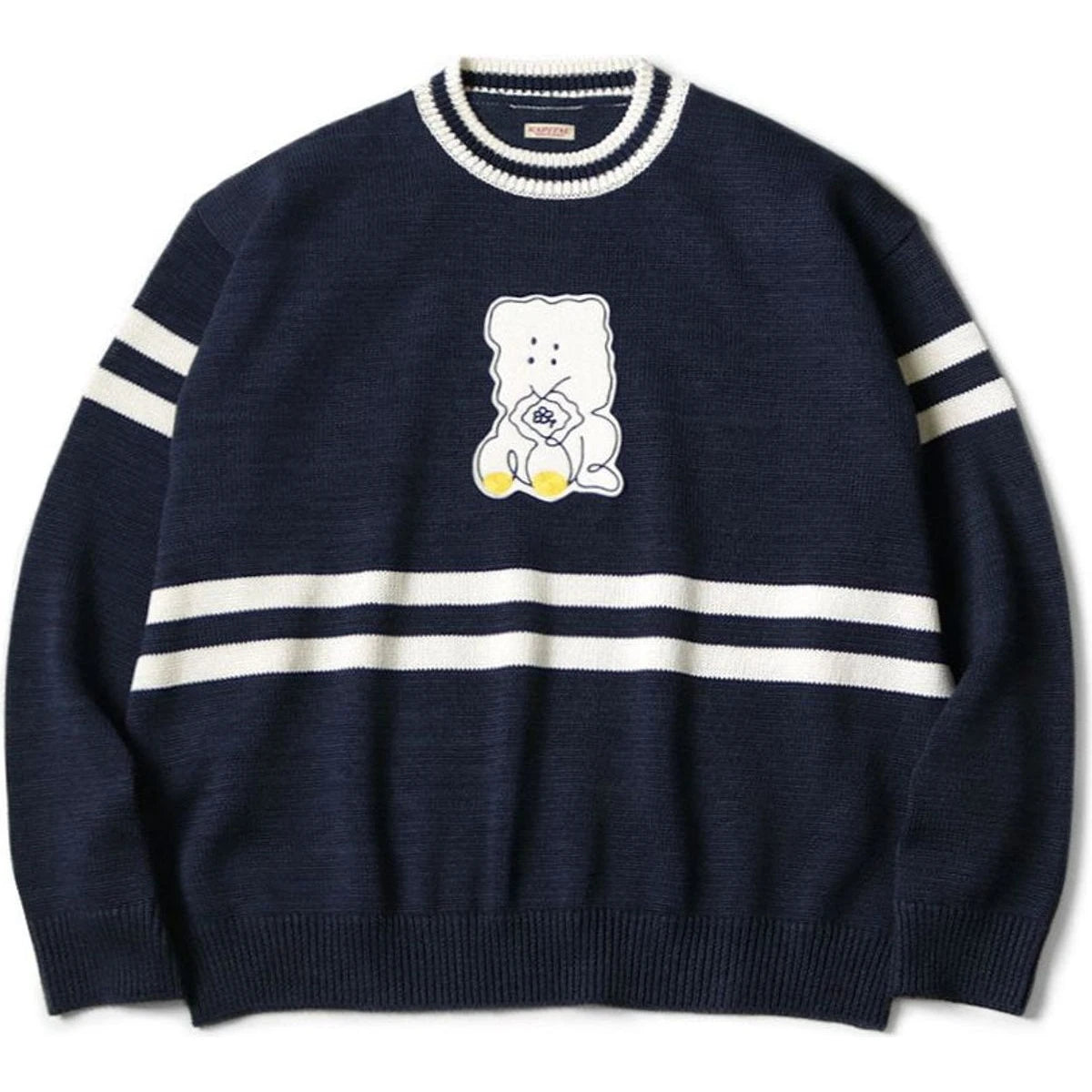 Kapital 5G Cotton Knit Peckish Rainbowy Ivy Crew Sweater