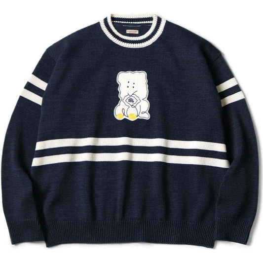 Kapital 5G Cotton Knit Peckish Rainbowy Ivy Crew Sweater