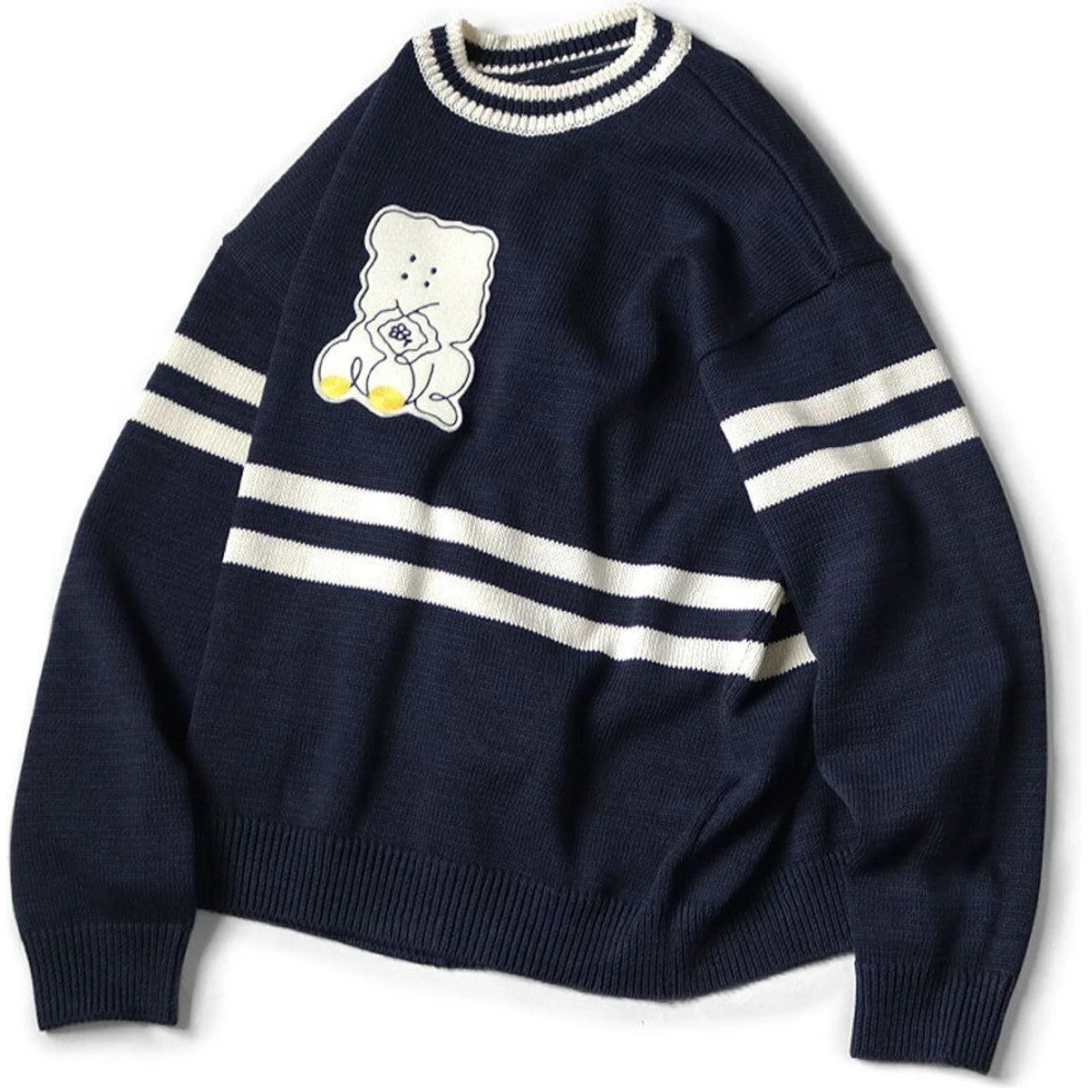 Kapital 5G Cotton Knit Peckish Rainbowy Ivy Crew Sweater