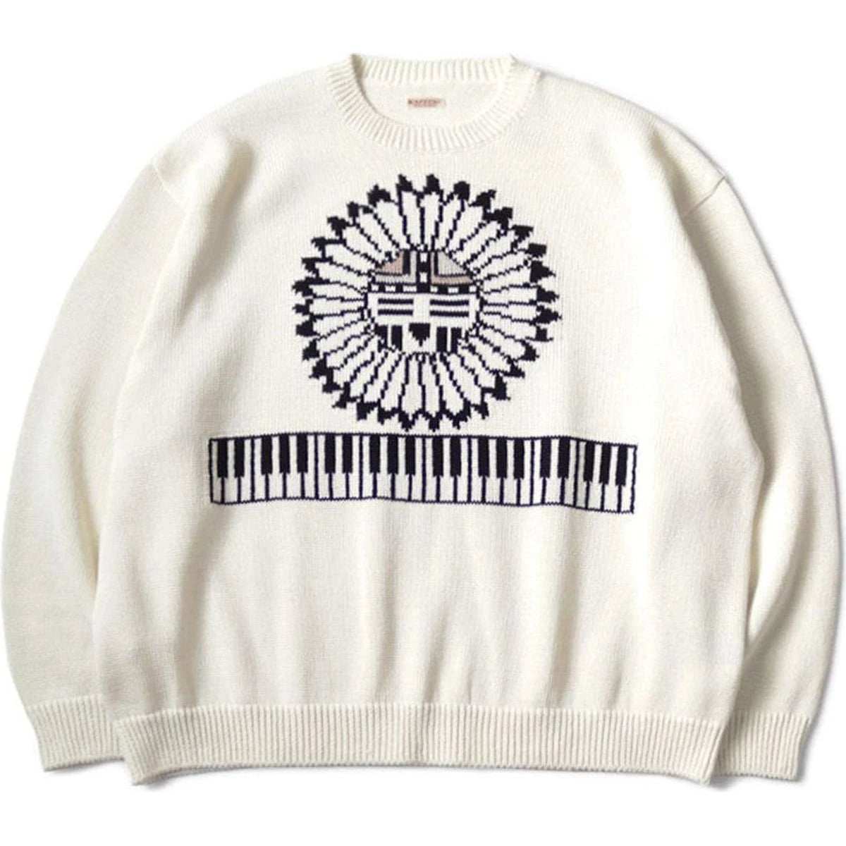 Kapital 5G Cotton Knit Piano & Sun Face Crew Sweater