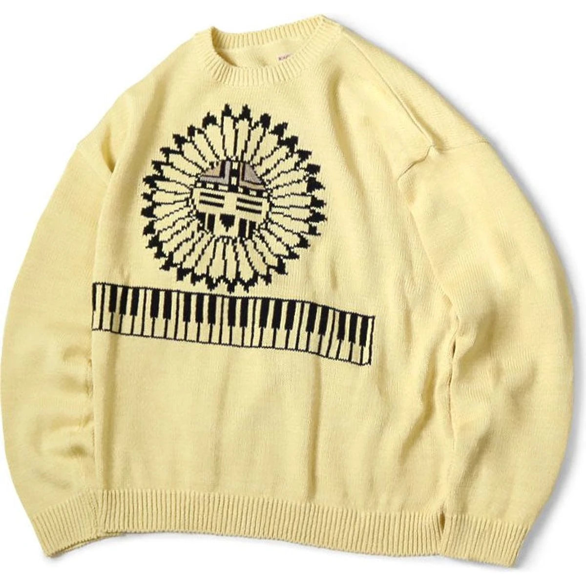 Kapital 5G Cotton Knit Piano & Sun Face Crew Sweater