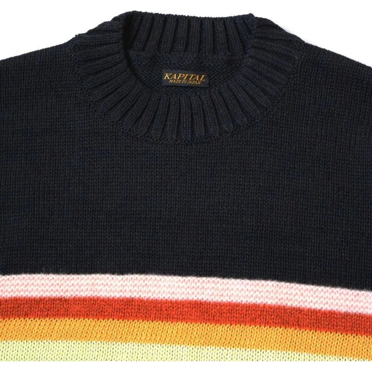 Kapital 5G Cotton Knit Rainbow Peckish Rainbowy Crew Sweater