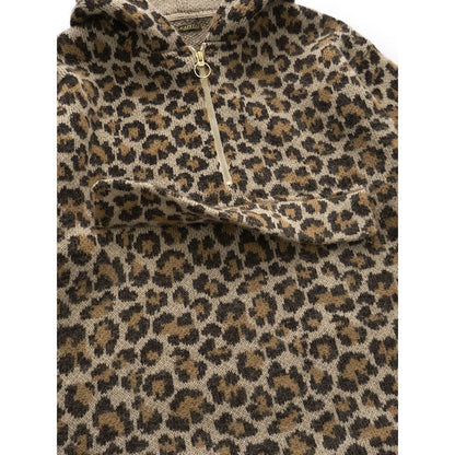 Kapital 5G Leopard Print Mohair Knit Half Zip Anorak