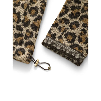 Kapital 5G Leopard Print Mohair Knit Half Zip Anorak