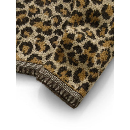 Kapital 5G Leopard Print Mohair Knit Zip Cabaret Cardigan