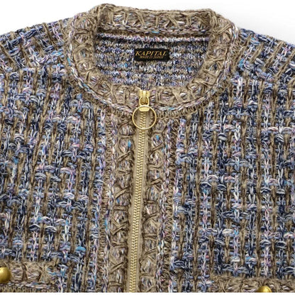 Kapital 5G Tweed Knit Zip Cabaret Cardigan