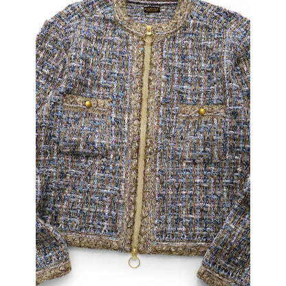 Kapital 5G Tweed Knit Zip Cabaret Cardigan