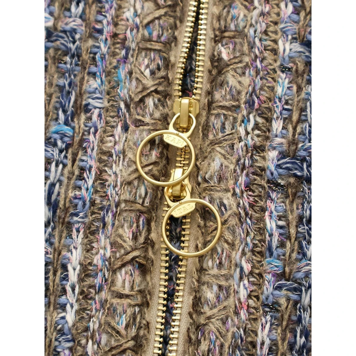 Kapital 5G Tweed Knit Zip Cabaret Cardigan