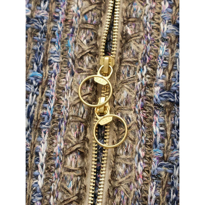 Kapital 5G Tweed Knit Zip Cabaret Cardigan