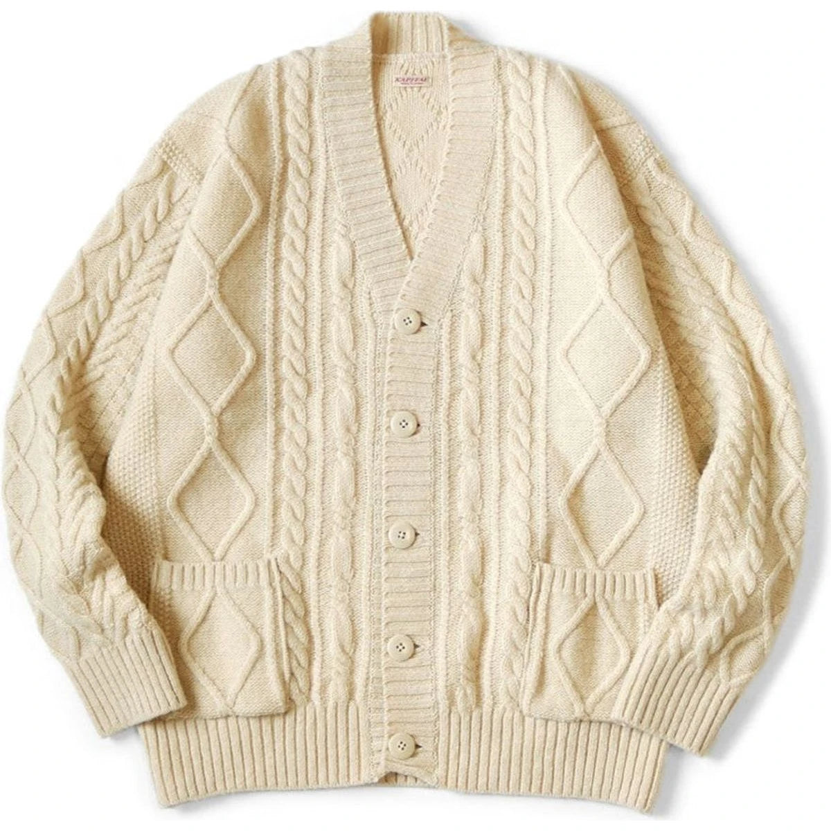 Kapital 5G Wool Cable Knit Elbow Catpital Cardigan