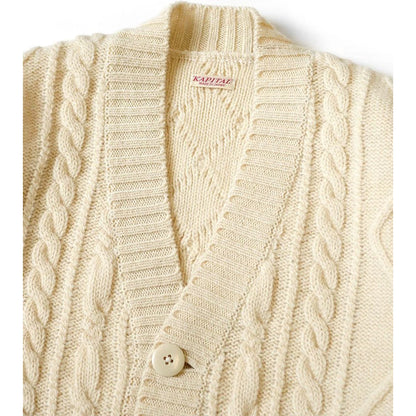 Kapital 5G Wool Cable Knit Elbow Catpital Cardigan