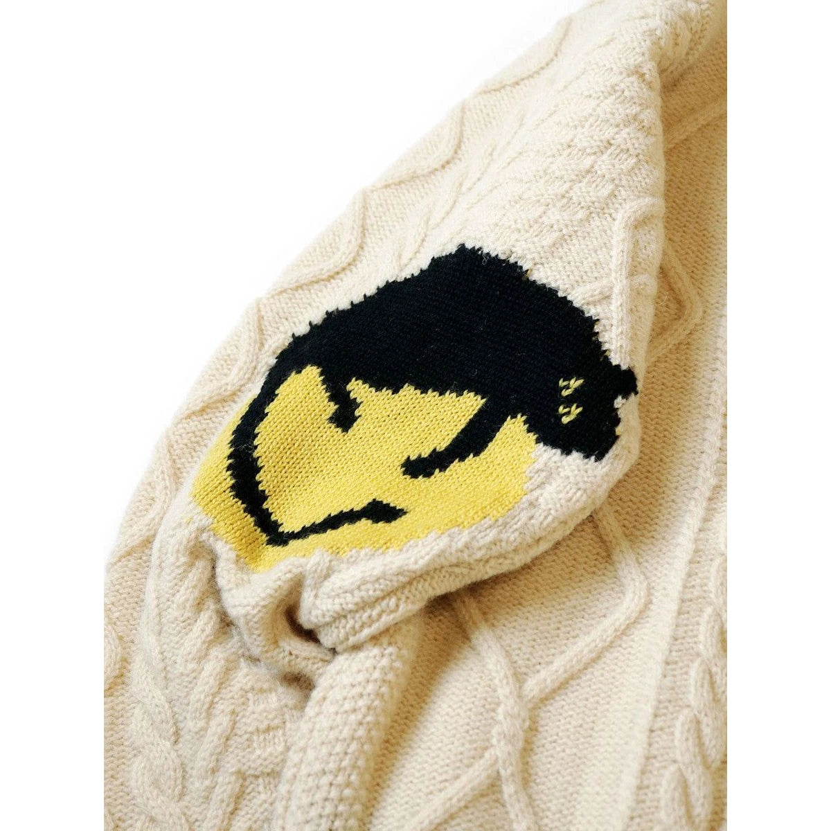 Kapital 5G Wool Cable Knit Elbow Catpital Cardigan