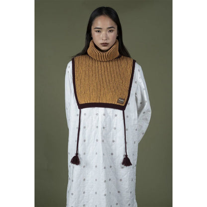 Kapital 5G Wool High Neck Striped Bib Poncho