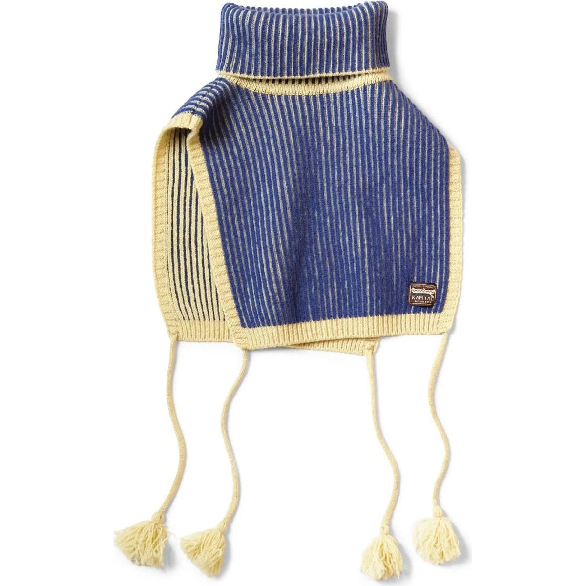 Kapital 5G Wool High Neck Striped Bib Poncho