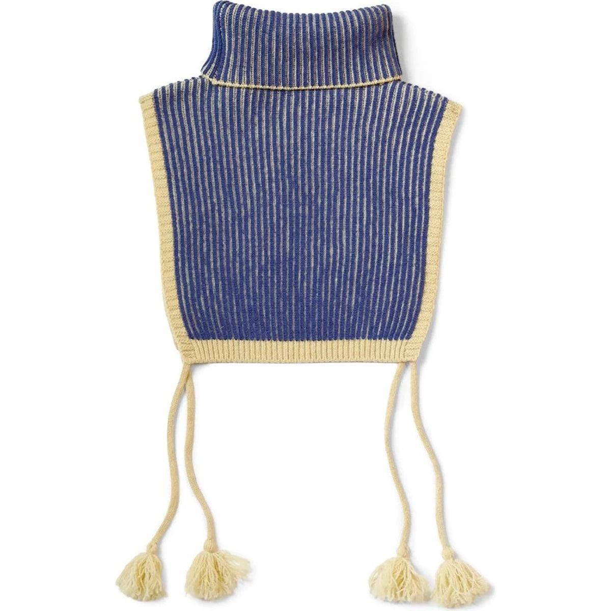 Kapital 5G Wool High Neck Striped Bib Poncho