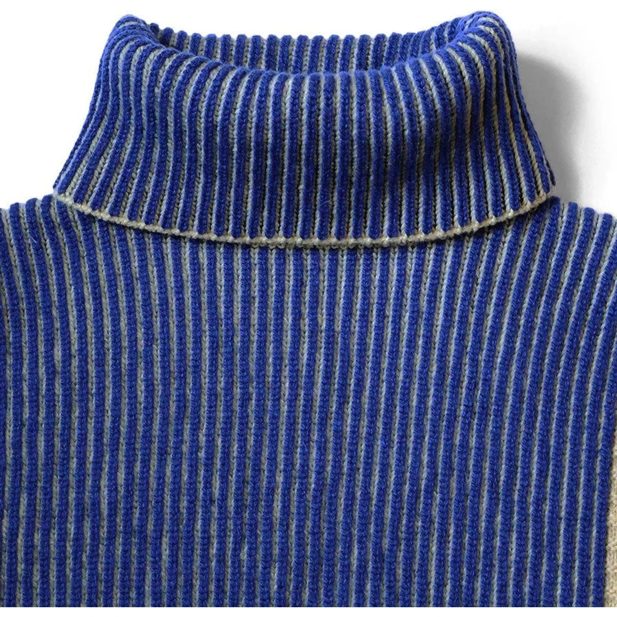 Kapital 5G Wool High Neck Striped Bib Poncho