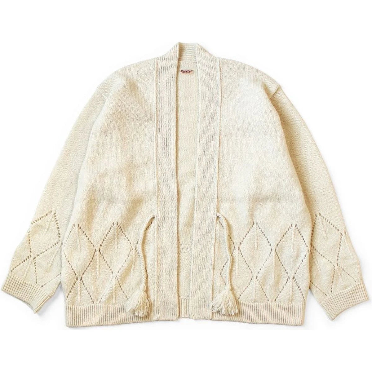 Kapital 5G Wool Needlepoint Argyle Pattern Cardigan