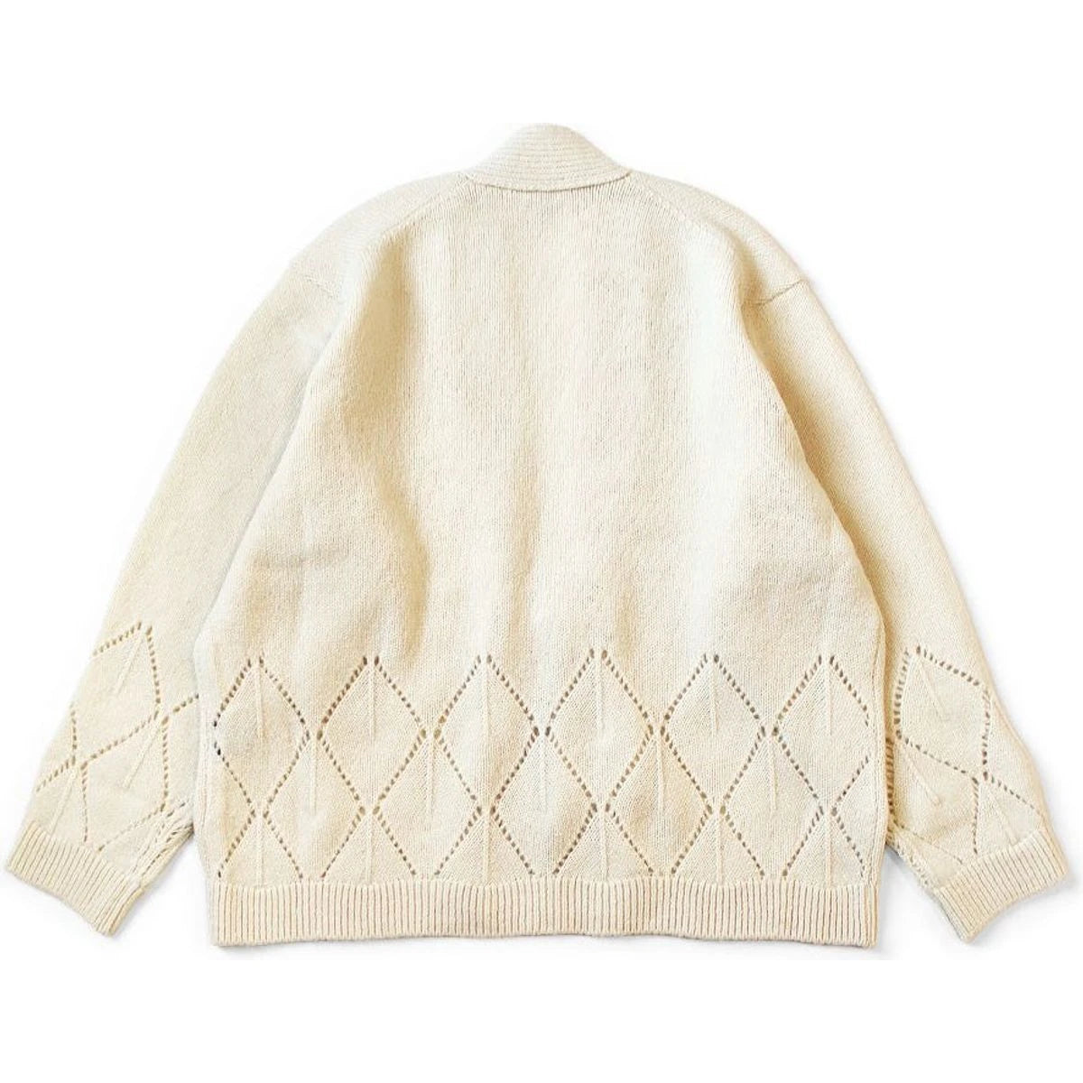 Kapital 5G Wool Needlepoint Argyle Pattern Cardigan