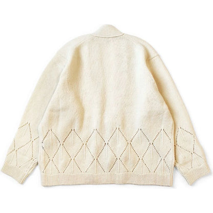 Kapital 5G Wool Needlepoint Argyle Pattern Cardigan