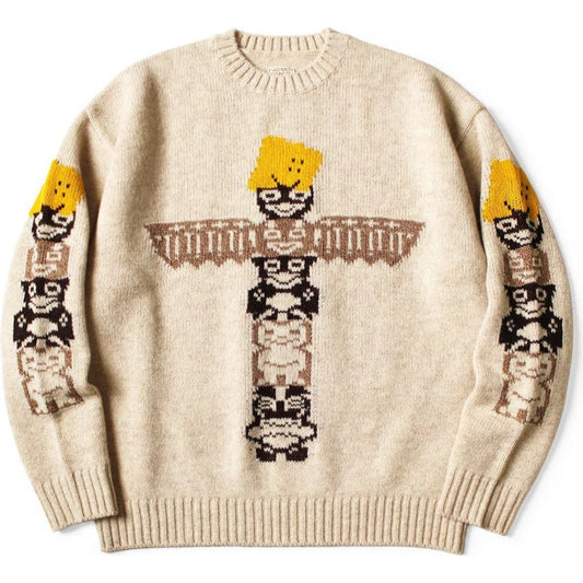 Kapital 5G Wool Peckish Totem Pole Crew Sweater