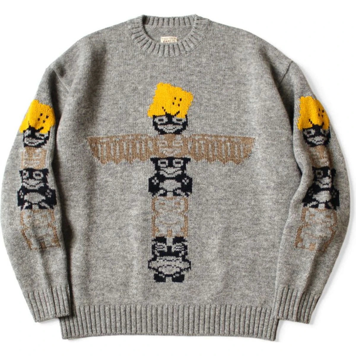 Kapital 5G Wool Peckish Totem Pole Crew Sweater