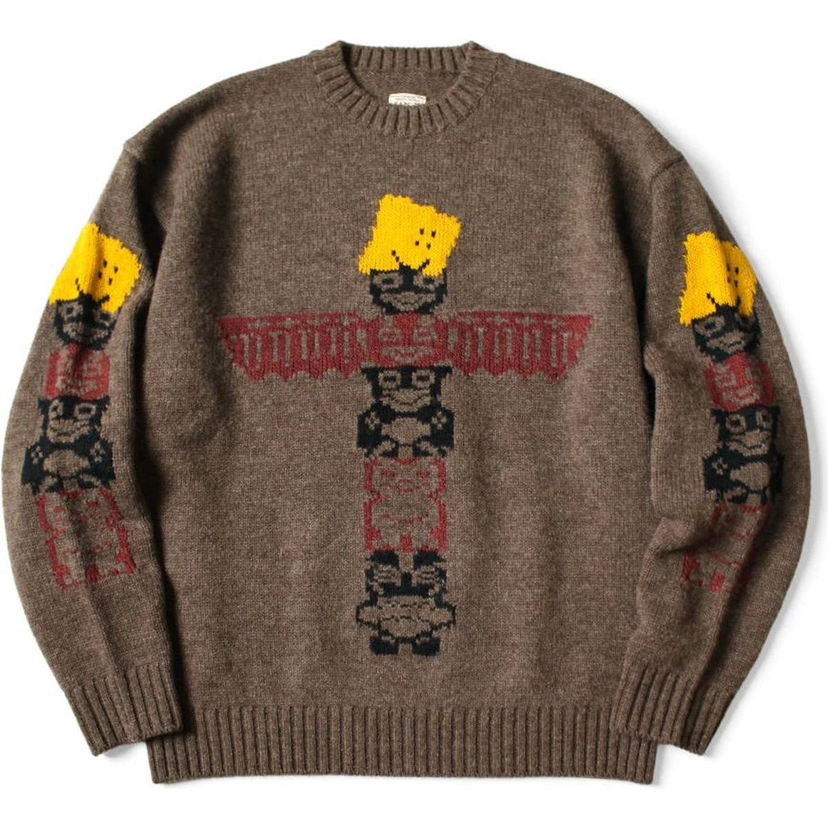 Kapital 5G Wool Peckish Totem Pole Crew Sweater