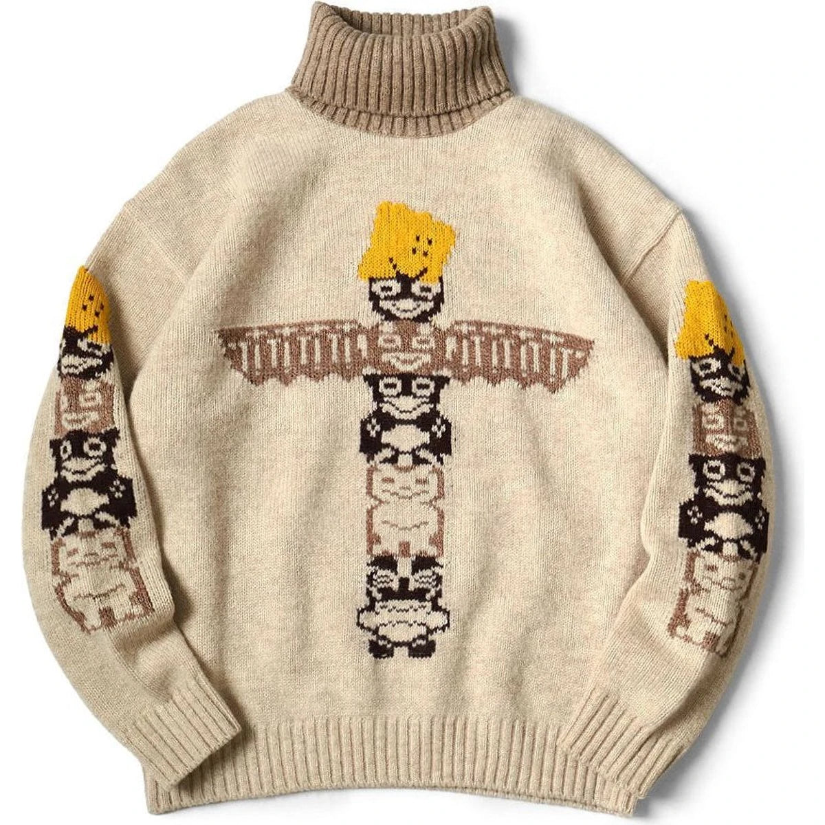 Kapital 5G Wool Peckish Totem Pole High Neck Sweater