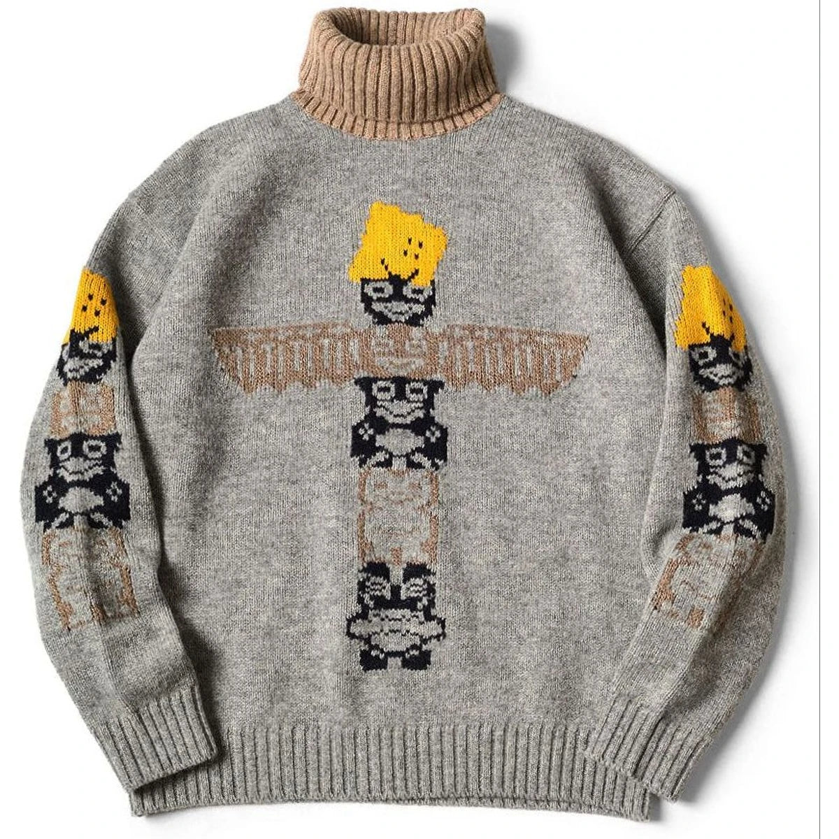 Kapital 5G Wool Peckish Totem Pole High Neck Sweater