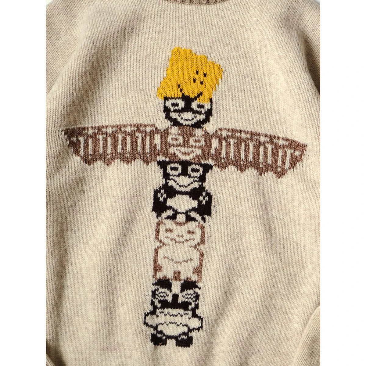 Kapital 5G Wool Peckish Totem Pole High Neck Sweater