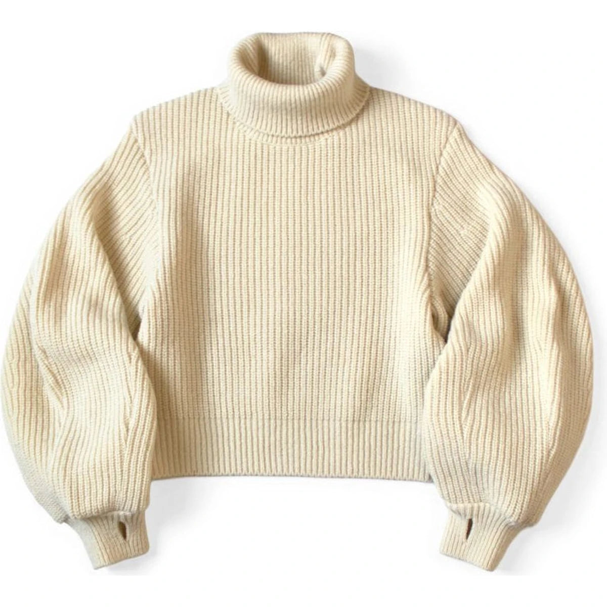 Kapital 5G Wool Rib Knit Belted Sleeve Sweater