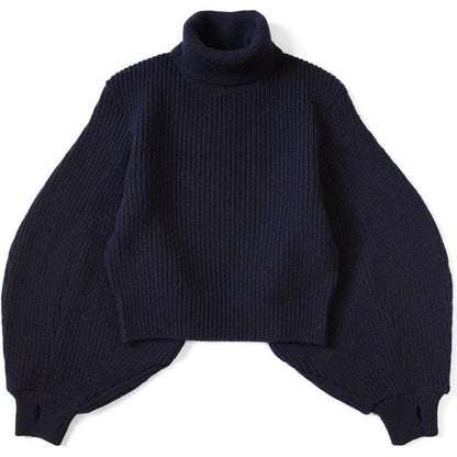 Kapital 5G Wool Rib Knit Belted Sleeve Sweater