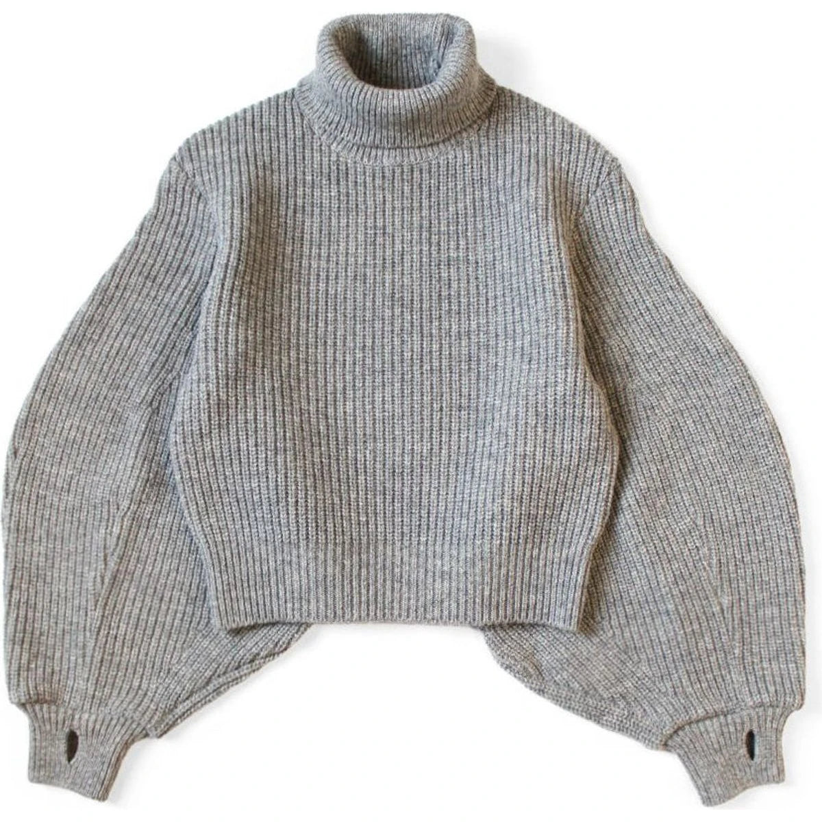 Kapital 5G Wool Rib Knit Belted Sleeve Sweater
