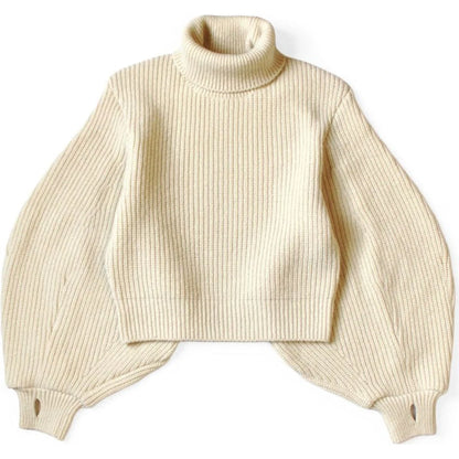Kapital 5G Wool Rib Knit Belted Sleeve Sweater