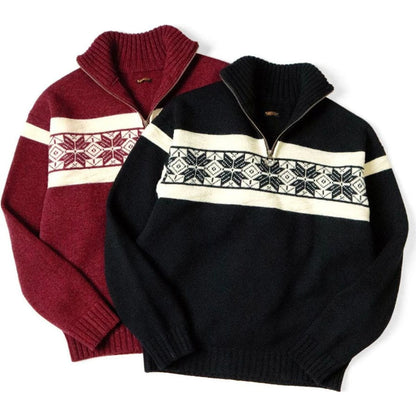 Kapital 5G Wool Snow Pattern Half Zip Sweater