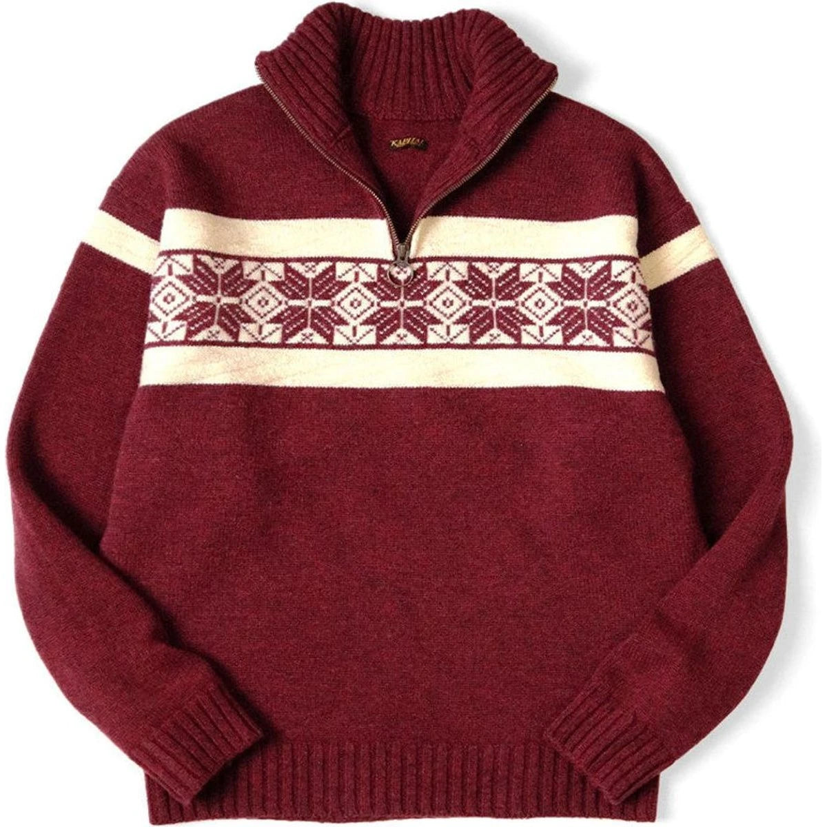 Kapital 5G Wool Snow Pattern Half Zip Sweater