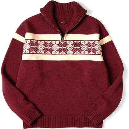 Kapital 5G Wool Snow Pattern Half Zip Sweater